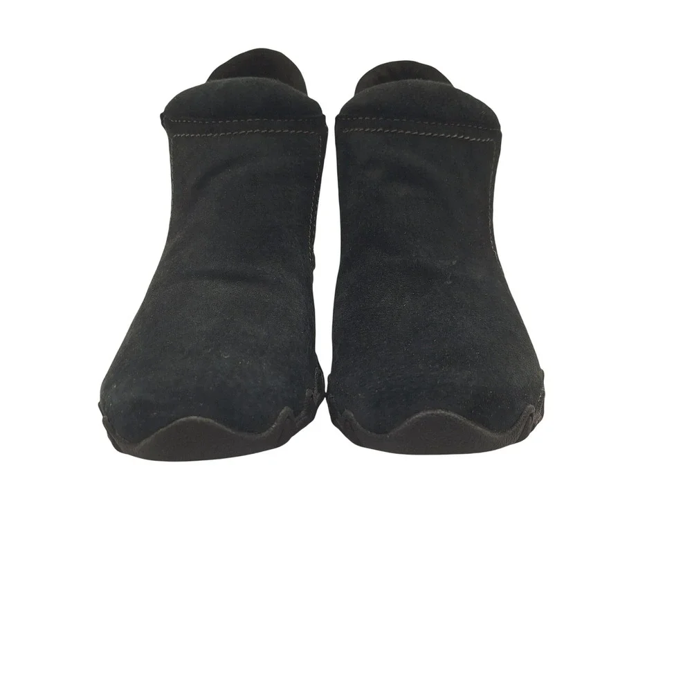 Skechers Relaxed Fit Black Suede Slip On Ankle Boots Memory Foam Women 9